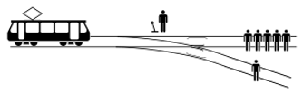 A drawing of a person standing on a bridge Description automatically generated